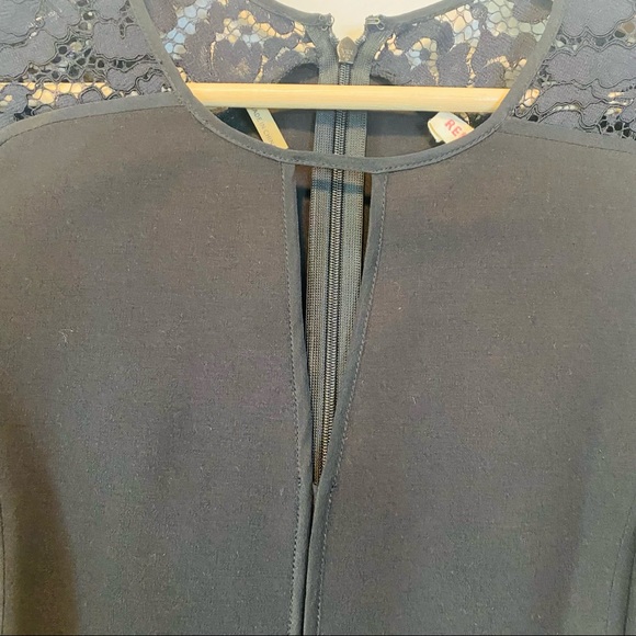 Rebecca Taylor Black Lace Sleeve Fitted Shift Dress Size 4 - Picture 4 of 8